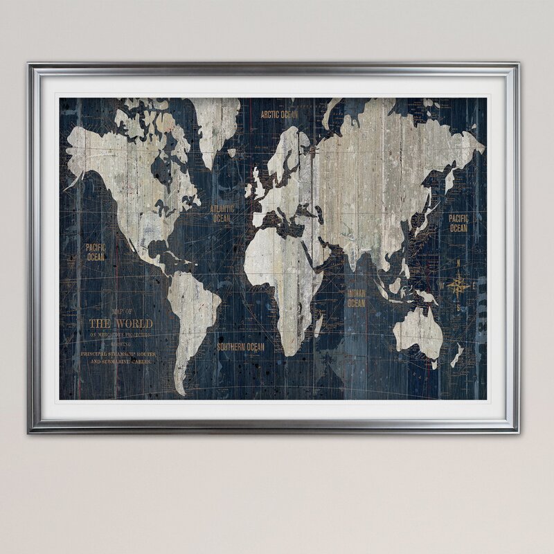 world map framed art Williston Forge Old World Map Framed Acrylic Painting Print world map framed art