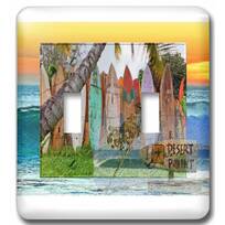 3dRose lsp_53894_2 Mosaic Surfing Digital Art Surfer And Surfboard Toggle Switch 