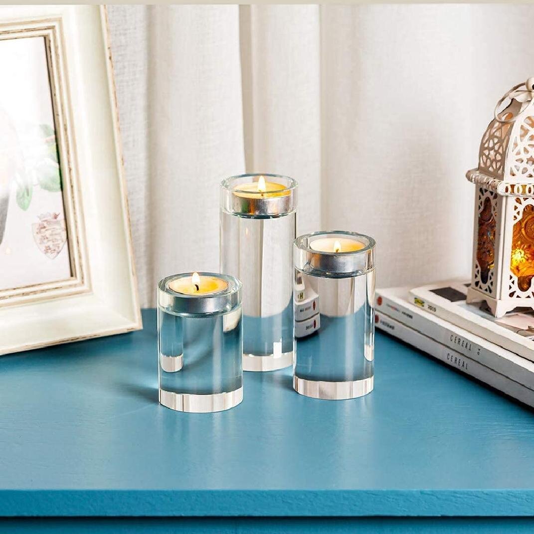 Tealight inc Personalised Barrel Crystal Glass Tea light Holder Gift  Boxed 
