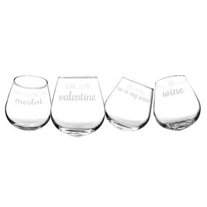 4 Piece 12 oz. Wine Glass Set