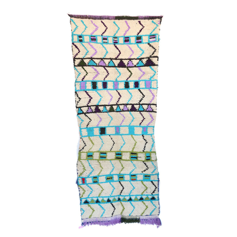 Azilal Vintage Moroccan Hand Knotted Wool Cream/Blue/Black ... (800 x 800 Pixel)
