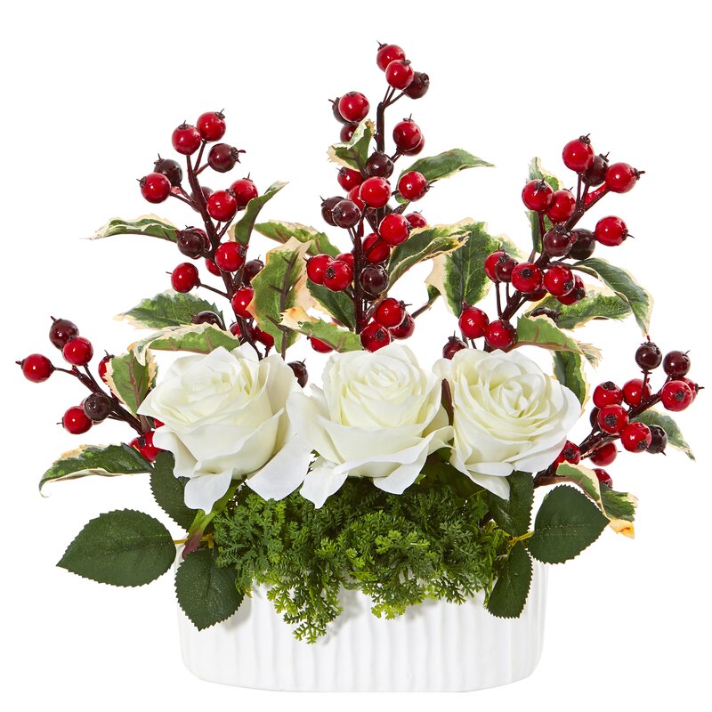 artificial roses in vase