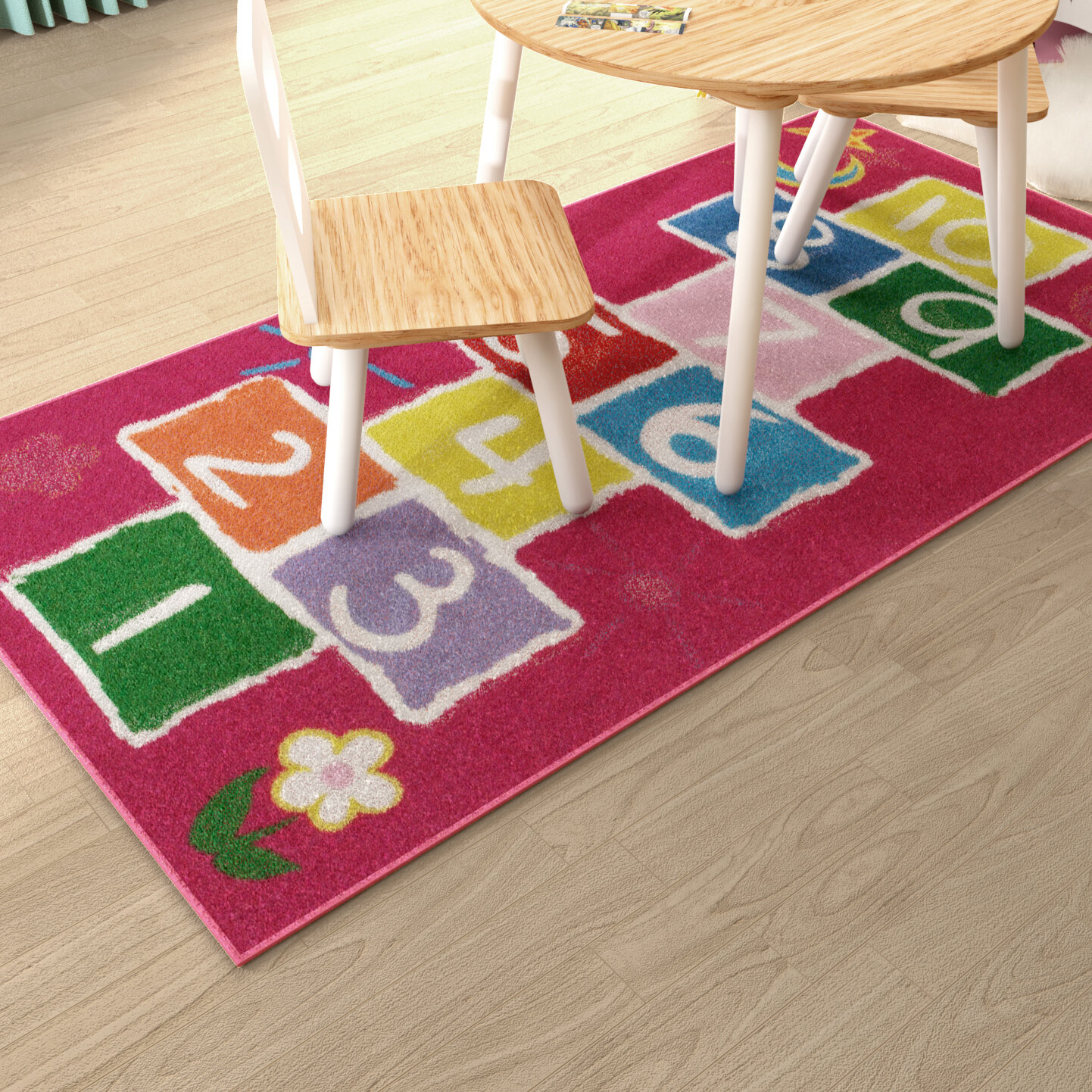 Zoomie Kids Alondra Hopscotch Pink Rug Reviews Wayfair Co Uk