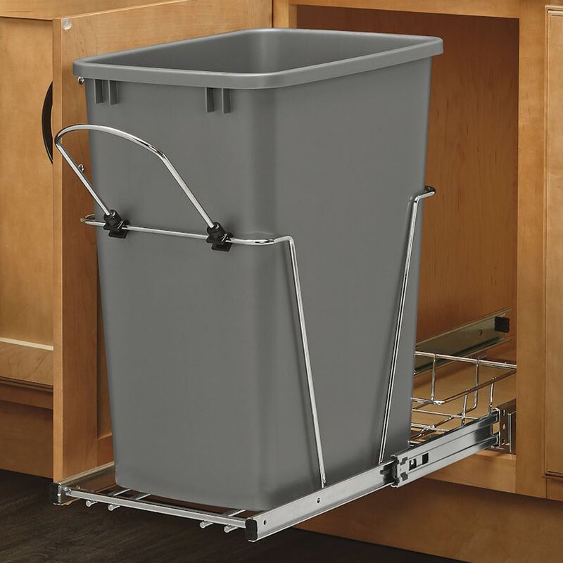 Rev A Shelf 8 75 Gallon Pull Out Trash Can Reviews Wayfair Ca   8.75 Gallon Pull Out Trash Can 