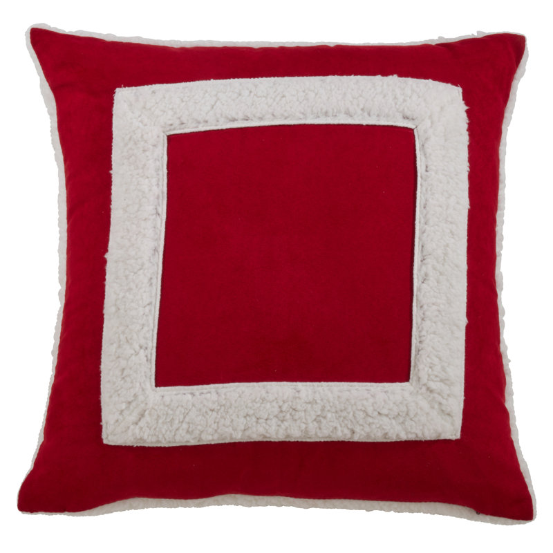 the holiday aisle lower claverham sherpa square border design pillow cover only wayfair lower claverham sherpa square border design pillow cover only