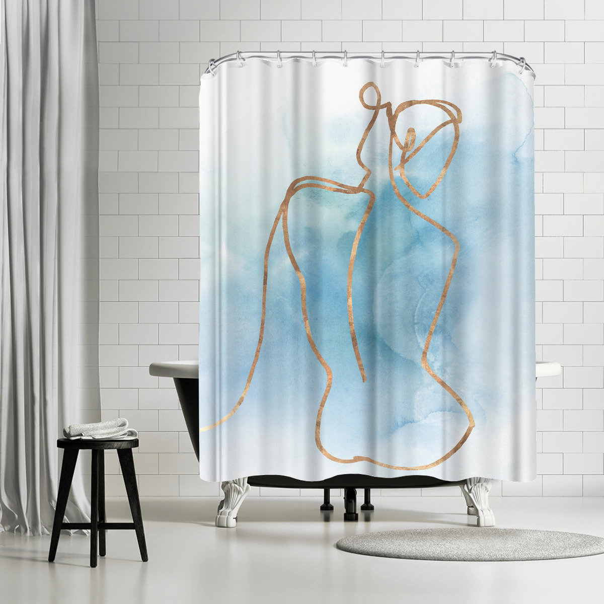 East Urban Home Pi Creative Art Figurative I Single Shower Curtain Wayfair