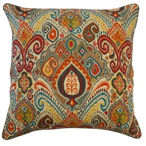 Boho Passage Damask Cotton Throw Pillow