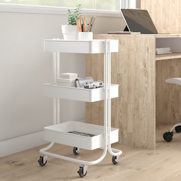 White Metal Rolling Cart Wayfair