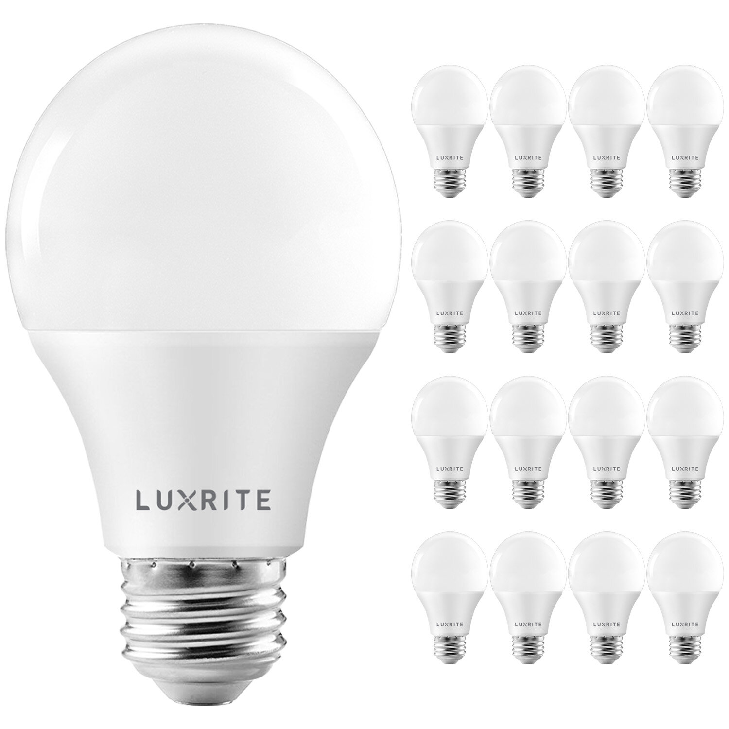 Luxrite A19 LED Bulb 75W Equivalent 1100 Lumens 3000K Warm Dimmable 11W Enclosed Fixture Rated Energy E26 Base 16 Pack | Wayfair