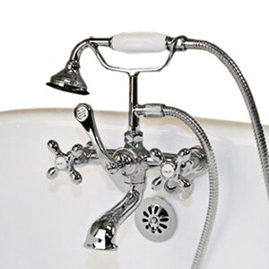 Clawfoot Wall Mount Tub Faucet with Hand Held Shower