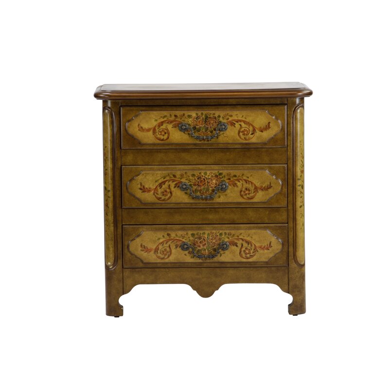 Fleur De Lis Living Cephas Hand Painted 3 Drawer Accent Chest