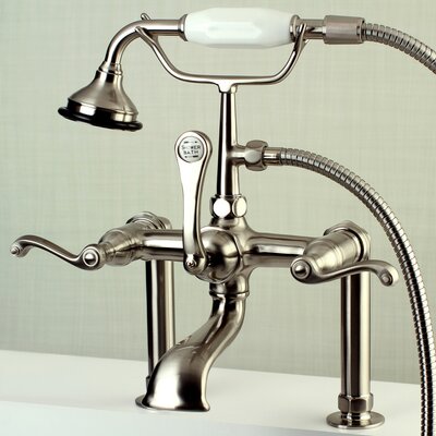 Royale Triple Handle Deck Mounted Clawfoot Tub Faucet With Hand