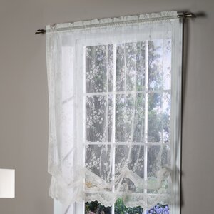 Valmer Nature/Floral Sheer Rod Pocket Single Curtain Panel