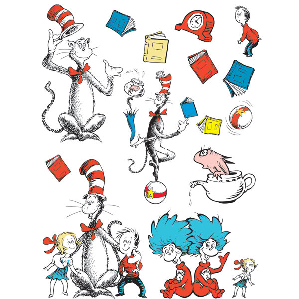 Eureka Classroom 15 Piece Cat In The Hat Large Bulletin Board Cut