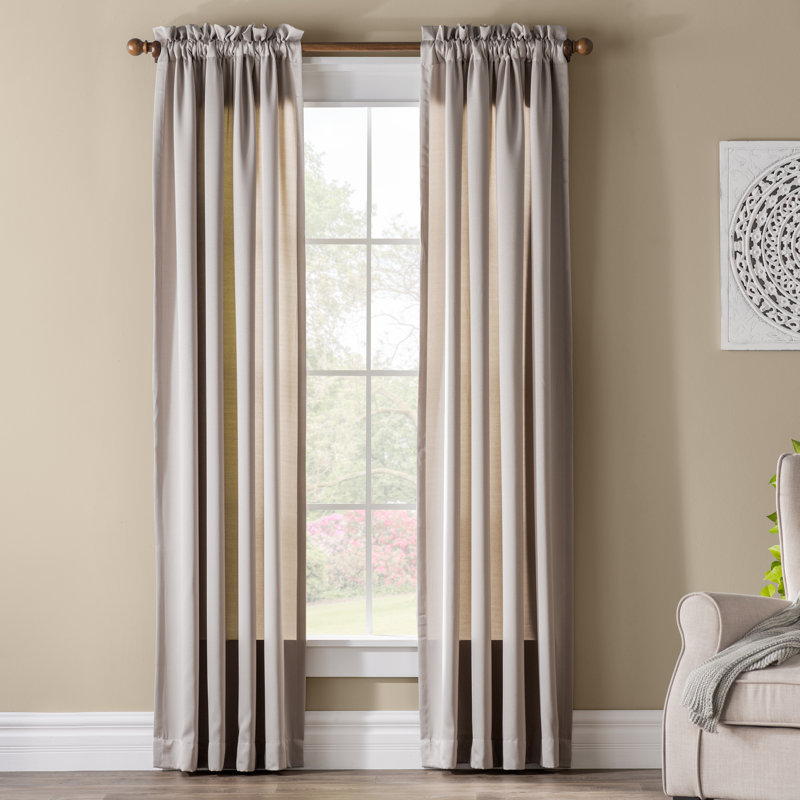 Groton Solid Semi Sheer Rod Pocket Single Curtain Panel