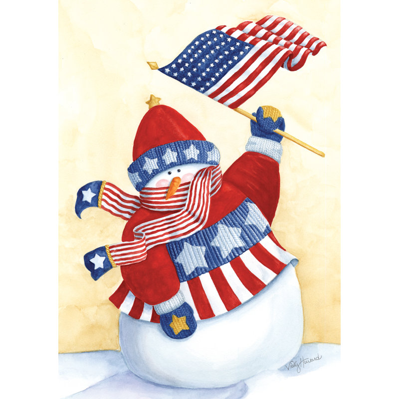 Toland Home Garden Star Spangled Snowman 28 X 40 Inch House Flag