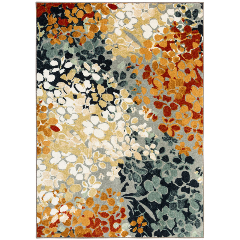 Andover Mills Santamarina Floral Blue Navy Beige Area Rug Reviews Wayfair