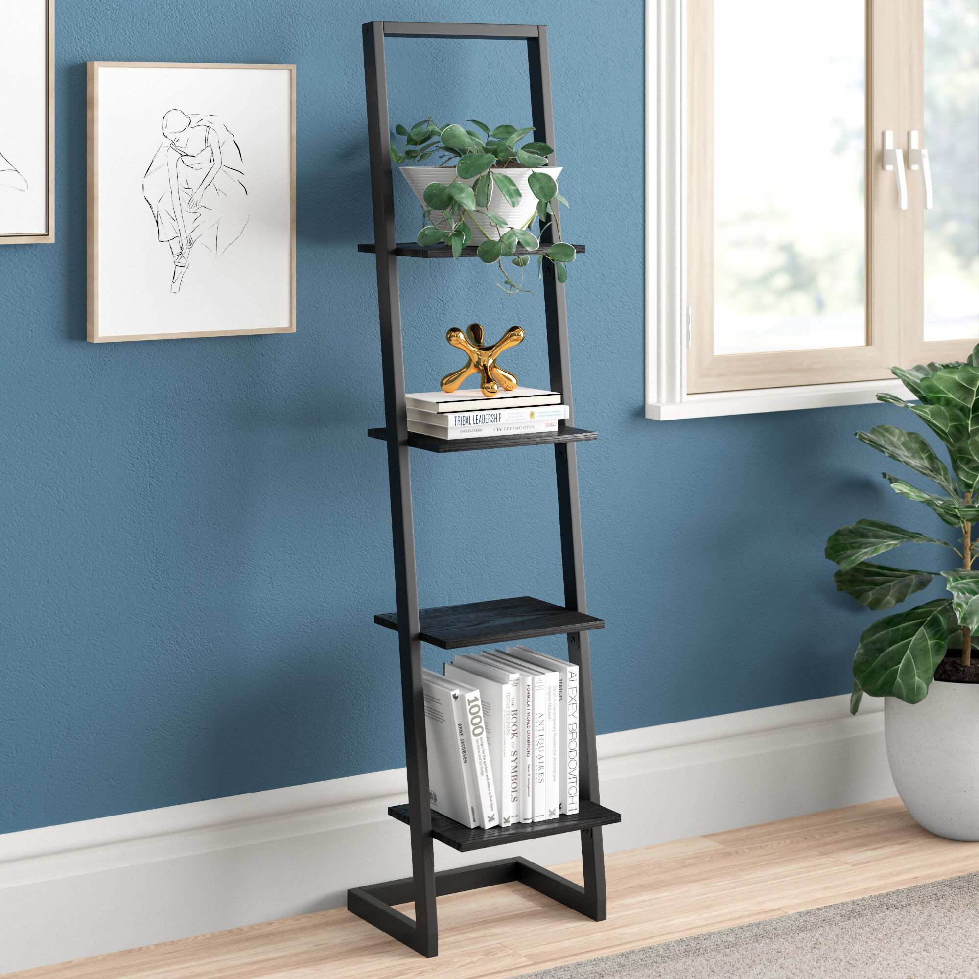 Zipcode Design Edwin Leaning Ladder Bookcase Reviews Wayfair