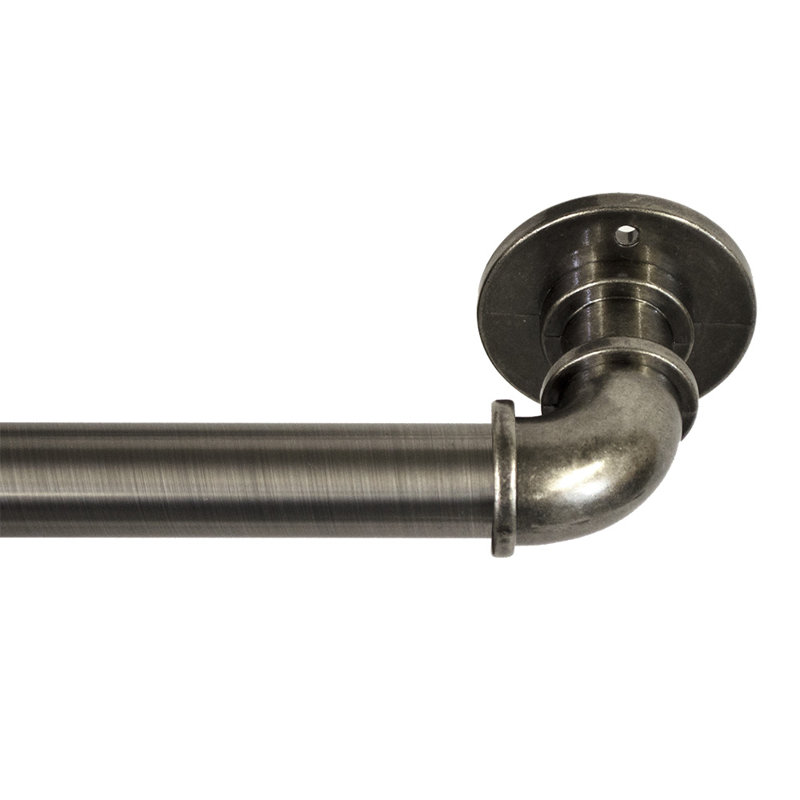 17 Stories Stellan Industrial Drapery Curtain Single Rod And