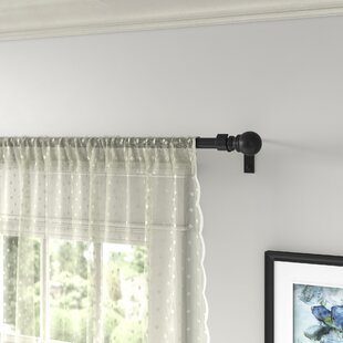 MANSION COLLECTION Large Ball Black Drapery Curtain Rod 28-144" Adjustable 