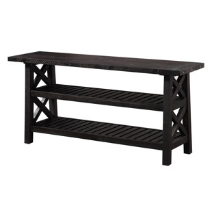Peninsula Slatted 2 Tier Console Table by Loon Peak Discount