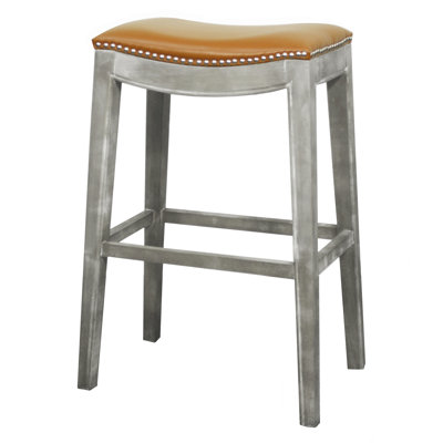 Prendergast Bar & Counter Stool Lark Manor Upholstery: Pumpkin, Color: Mystique Gray, Seat Height: Counter Stool (24.5" Seat Height)