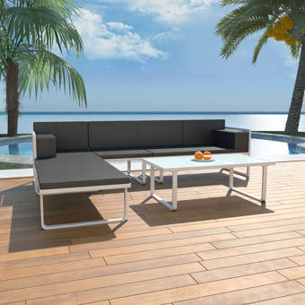Latitude Run Mickle Cozy Garden Patio 7 Piece Rattan Sectional Seating Group With Cushions Reviews Wayfair