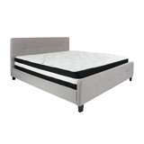 Chriz Tufted King Upholstered Platform Bed with Mattress by Ebern Designs