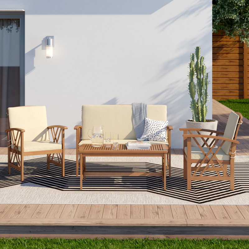 Moriah 4 Piece Sofa Seating Group with Cushions