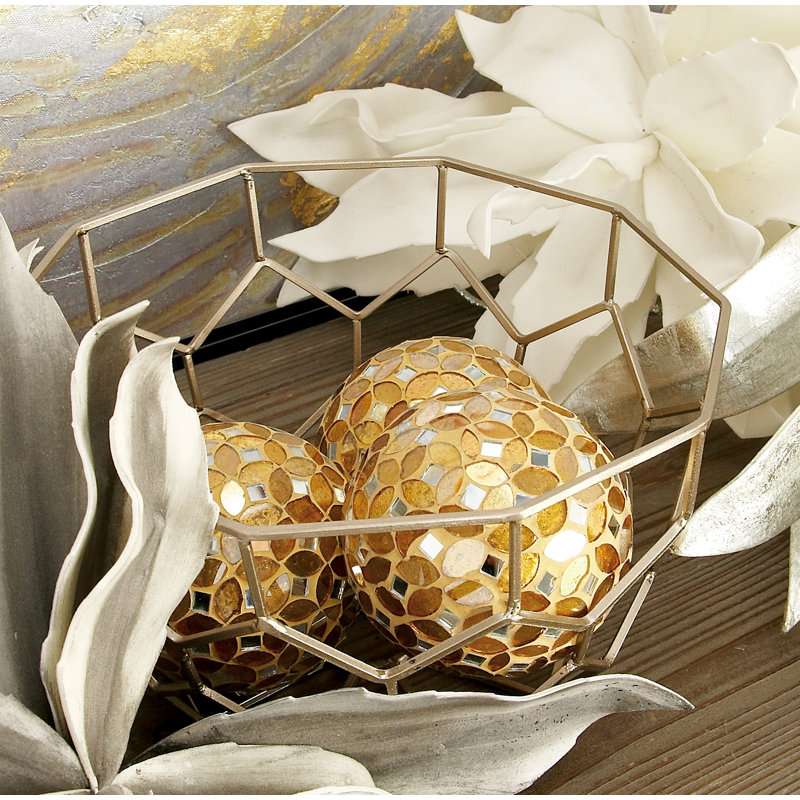 World Menagerie Mccary Pvc Glass Mosaic Orb Decorative Ball