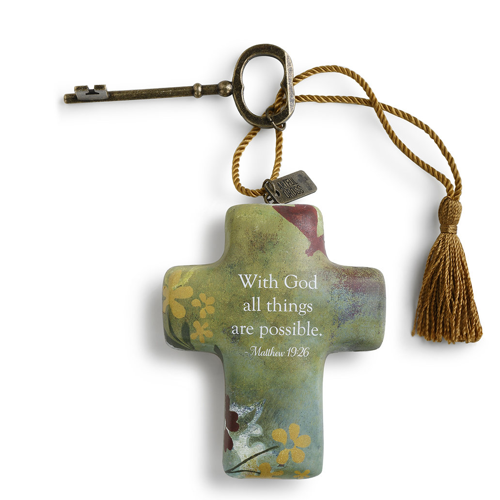 Winston Porter Brooklyn All Things Are Possible Artful Cross Sculpture Wayfair