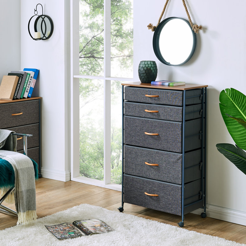 Ebern Designs Sania Fabric 5 Drawer Storage Chest Wayfair