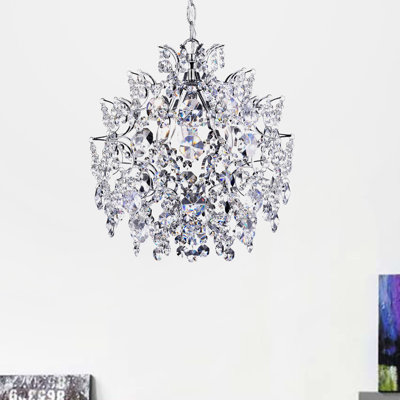 Nolan 3 - Light 16" Chrome/ Crystal Unique Classic Chandelier