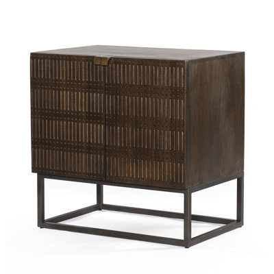 Anner Metal Nightstand in Brown