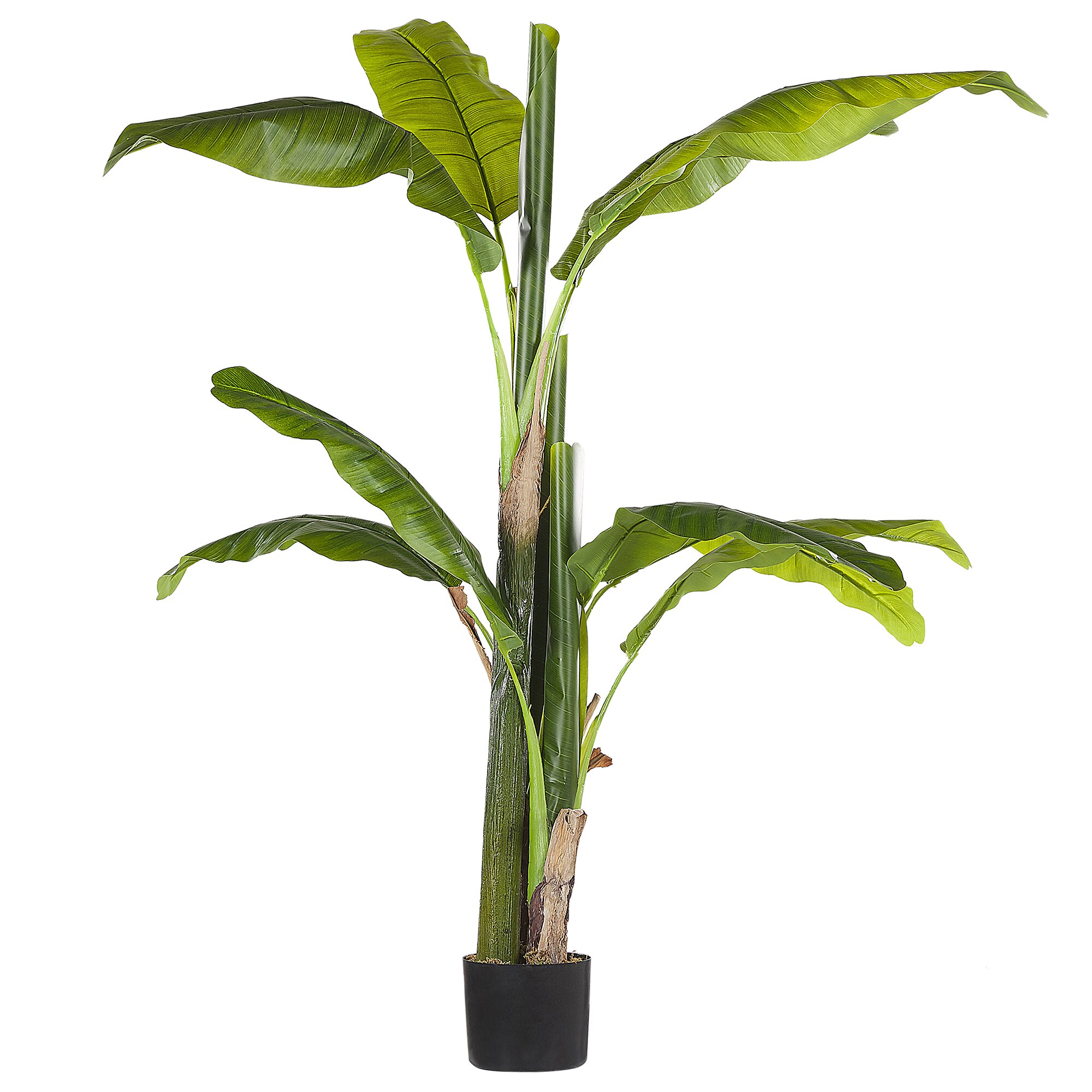 Deko 1 x Künstliche Bananenblatt Pflanze Grünpflanze wie echt Dekoration 