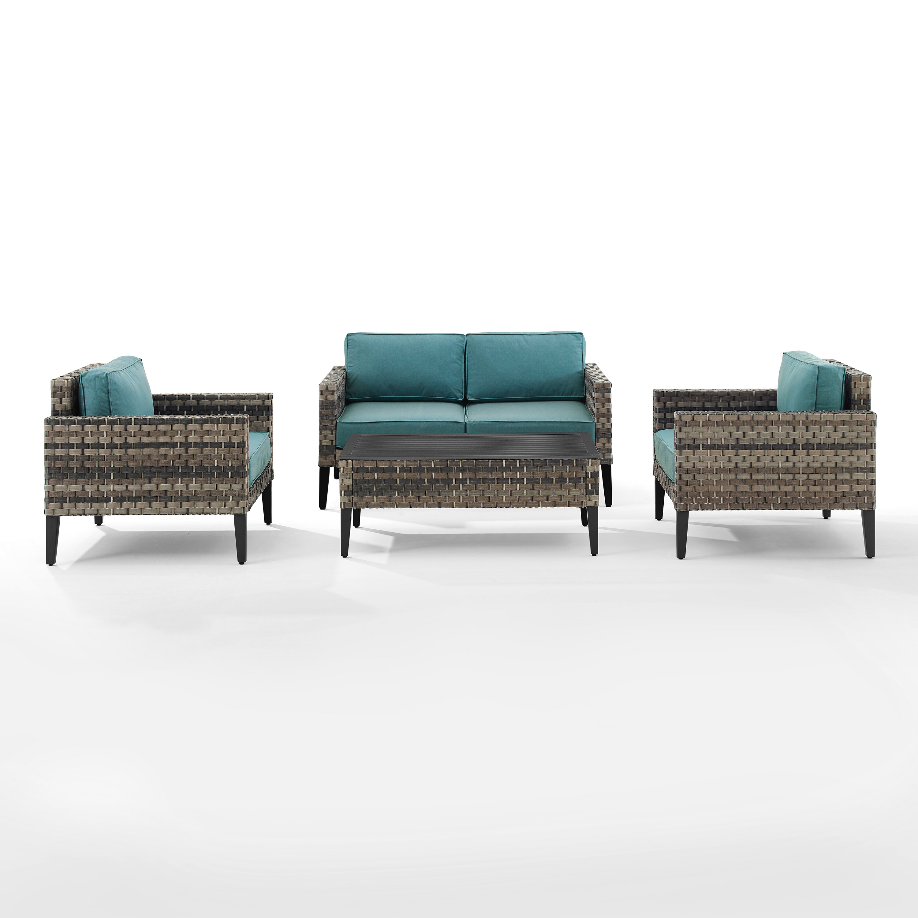 4 piece rattan sofa set with cushions