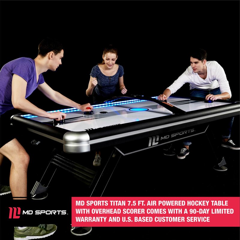 Md Sports Titan 7 5 Four Player Air Hockey Table With Digital