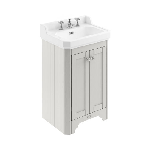 Park Lane Worcester Timeless Sand Traditional Floor Standing Vanity Unit & 3 Tap Hole Basin 560mm