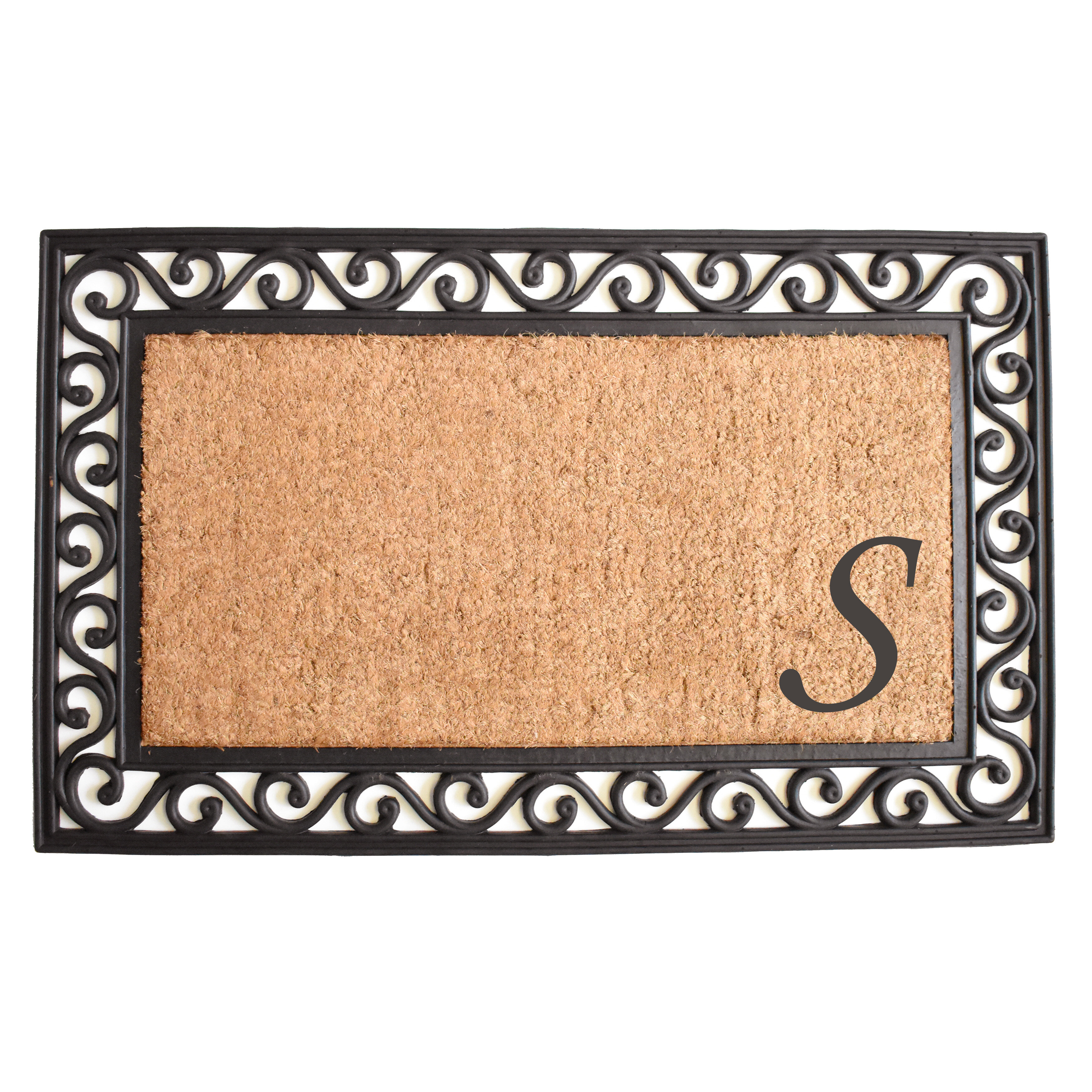 Alcott Hill Zaragoza Monogram Non Slip Outdoor Door Mat