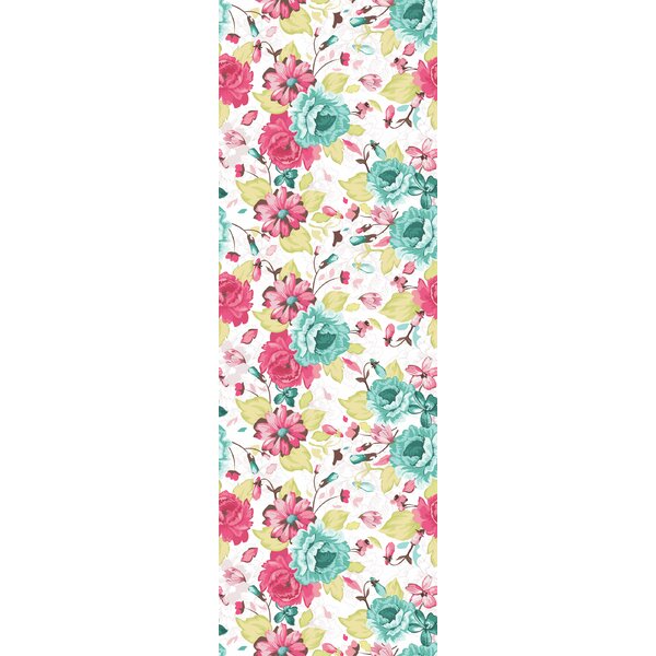 Peel-and-Stick Removable Wallpaper Indy Bloom Pastel Pink Floral Pattern Nursery