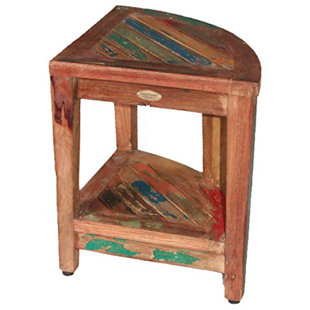 Oasis Recycled Reclaimed Salvaged Boat Wood Corner Table Bench by EcoDecors