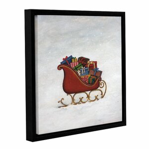Deck the Halls Sleigh Framed Painting Print on Wrapped Canvas