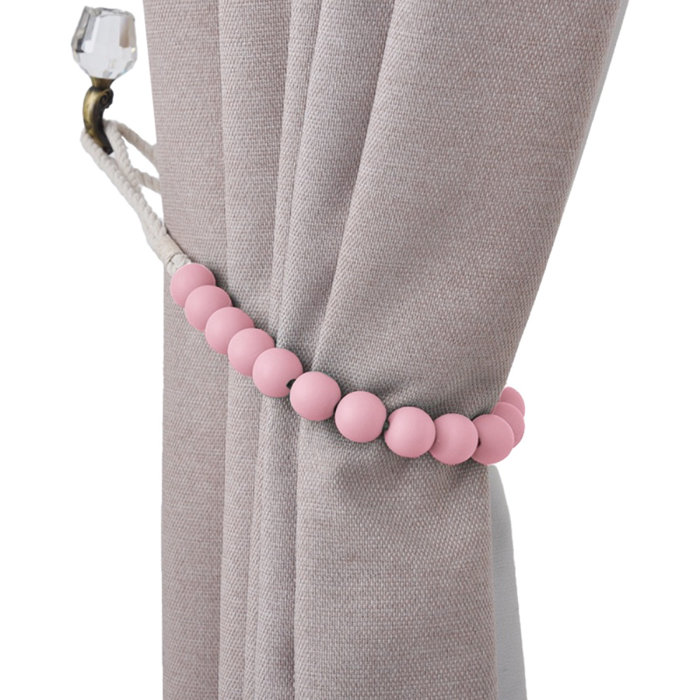 Harriet Bee Dametta Macaron Wooden Bead Curtain Tieback Reviews
