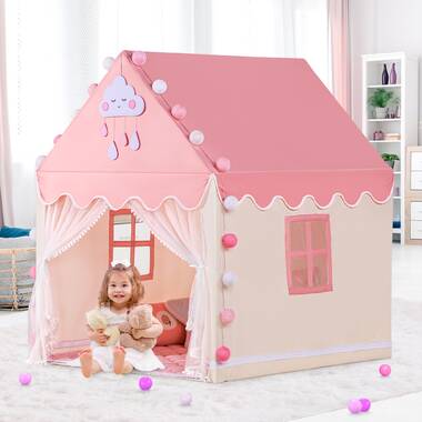 TOYANDONA 1 pcs Children Playhouse Portable Kids Tent Indoor Outdoor Princess Prince Castle Foldable Tent Pink 