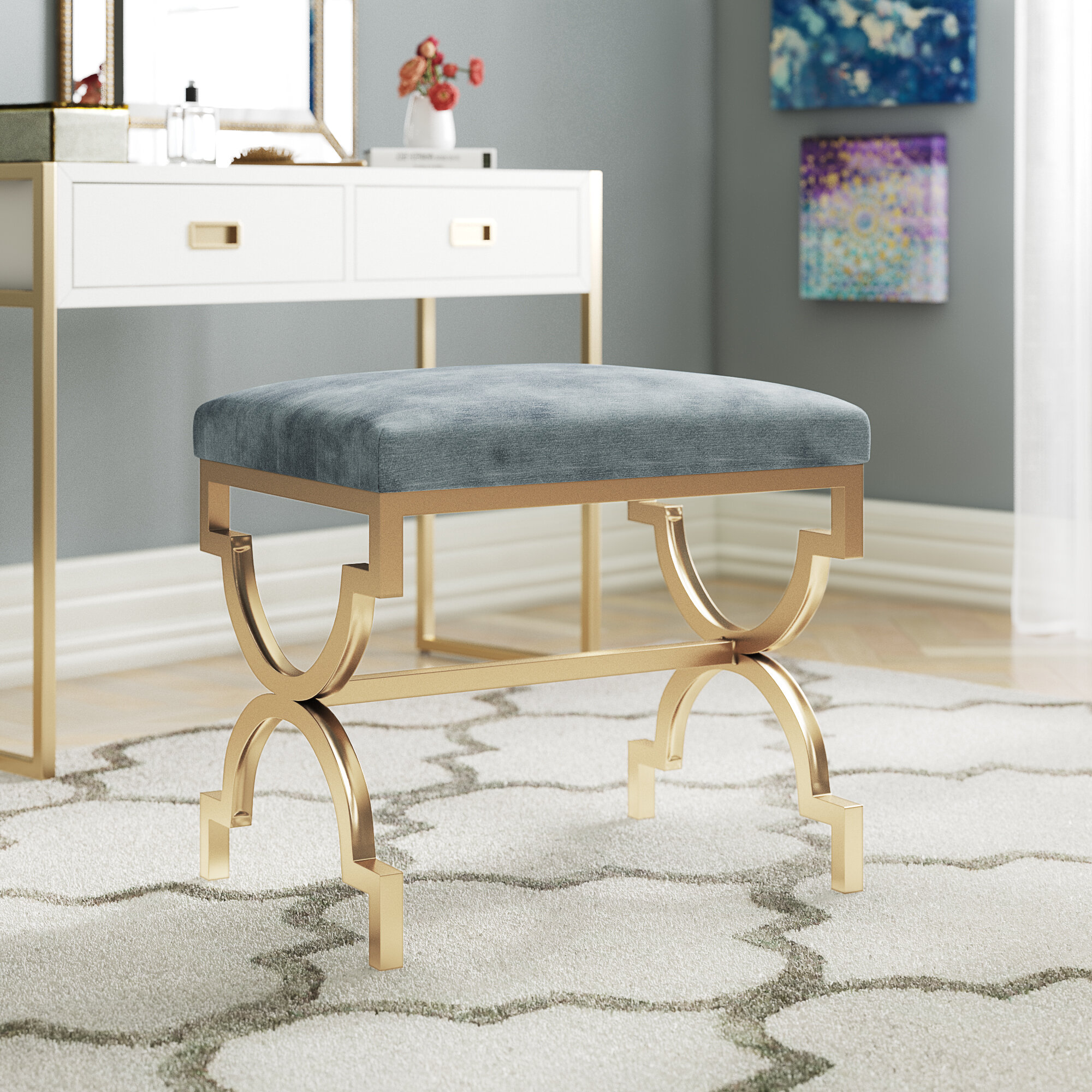 Gold Vanity Accent Stools Youll Love In 2021 Wayfair