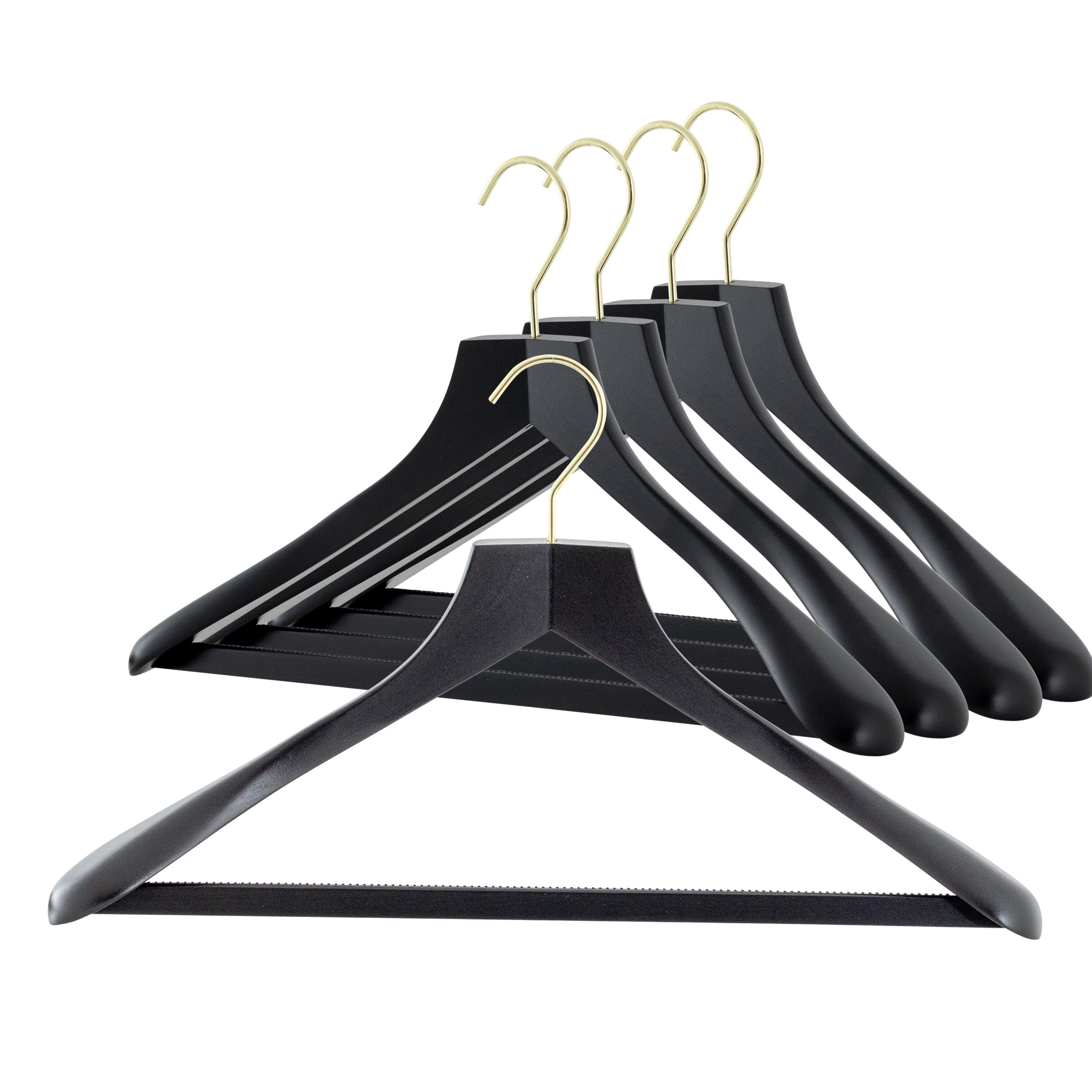 PVC Coated Steel Coat Hangers Suit Garment Clothes Hanger Bar Heavy Duty Golden 