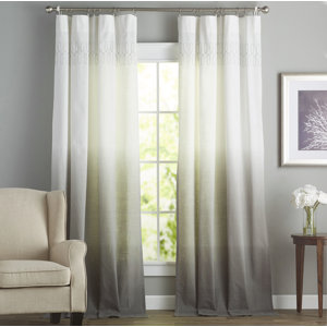 Arashi Solid Semi-Sheer Rod Pocket Single Curtain Panel