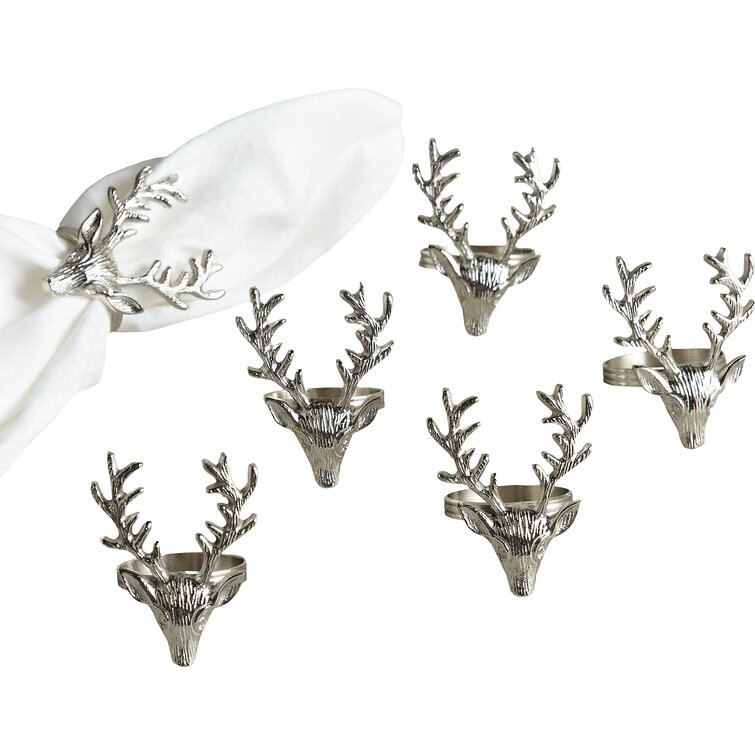 Stag Napkin Holder Stag Head Napkin Rings Holder Christmas Table Decorations