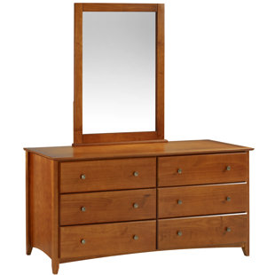Faringdon 6 Drawer Double Dresser with Mirror by Three Posts