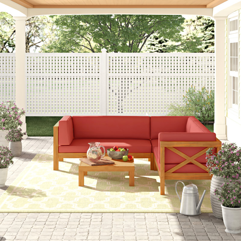Highland Dunes Ellison 4 Piece Sectional Seating Sofa Set With